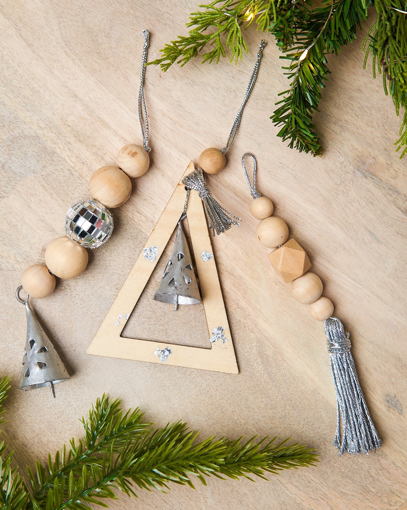 Silver Bell Ornament Set