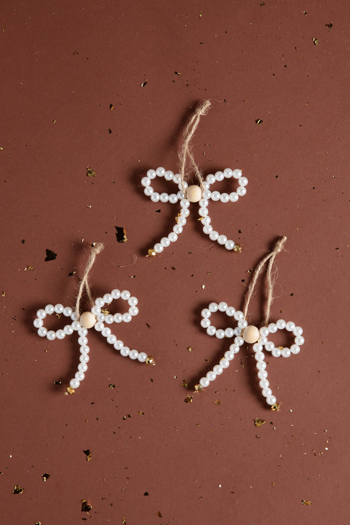 Pearl Bow Ornament Set