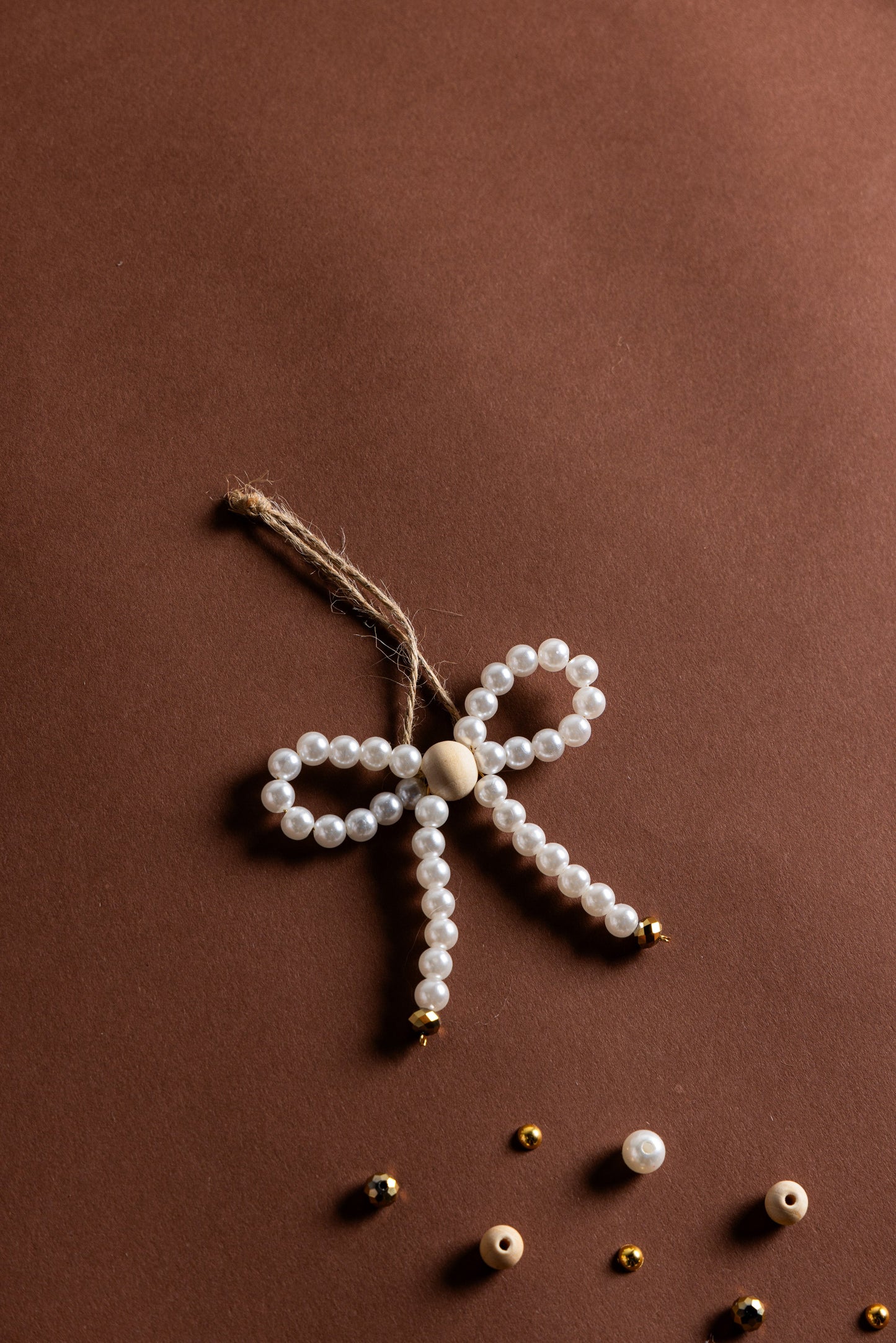 Pearl Bow Ornament Set